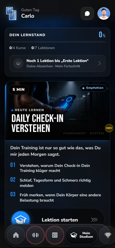 Mein Studium mit Lektionen